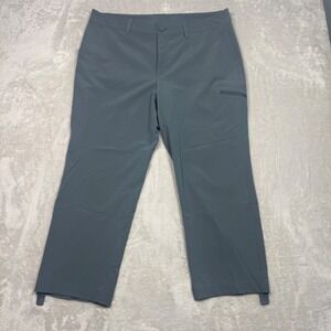 Eddie Bauer Stretch Ripstop Crop Pants Women's 12‎ Blue Gray Hiking Zip Pocket